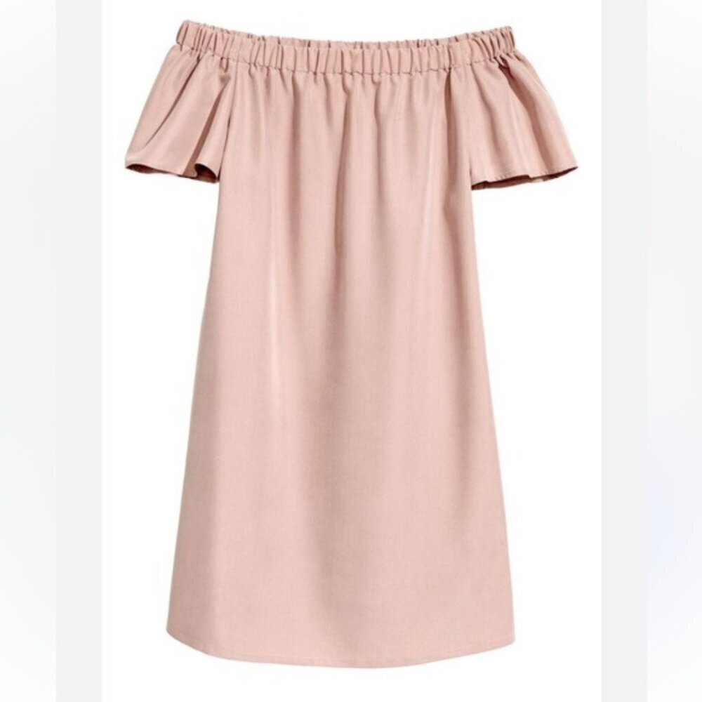 H&M Off-Shoulder Powder Pink Dress size 6